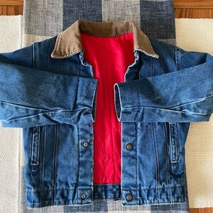 Youth Vintage Denim Jacket with Red Lining